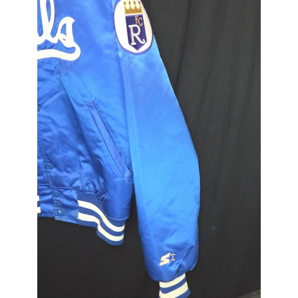 Starter Vintage Kansas City Royals Satin Baseball Jacket Men's Medium Blue White